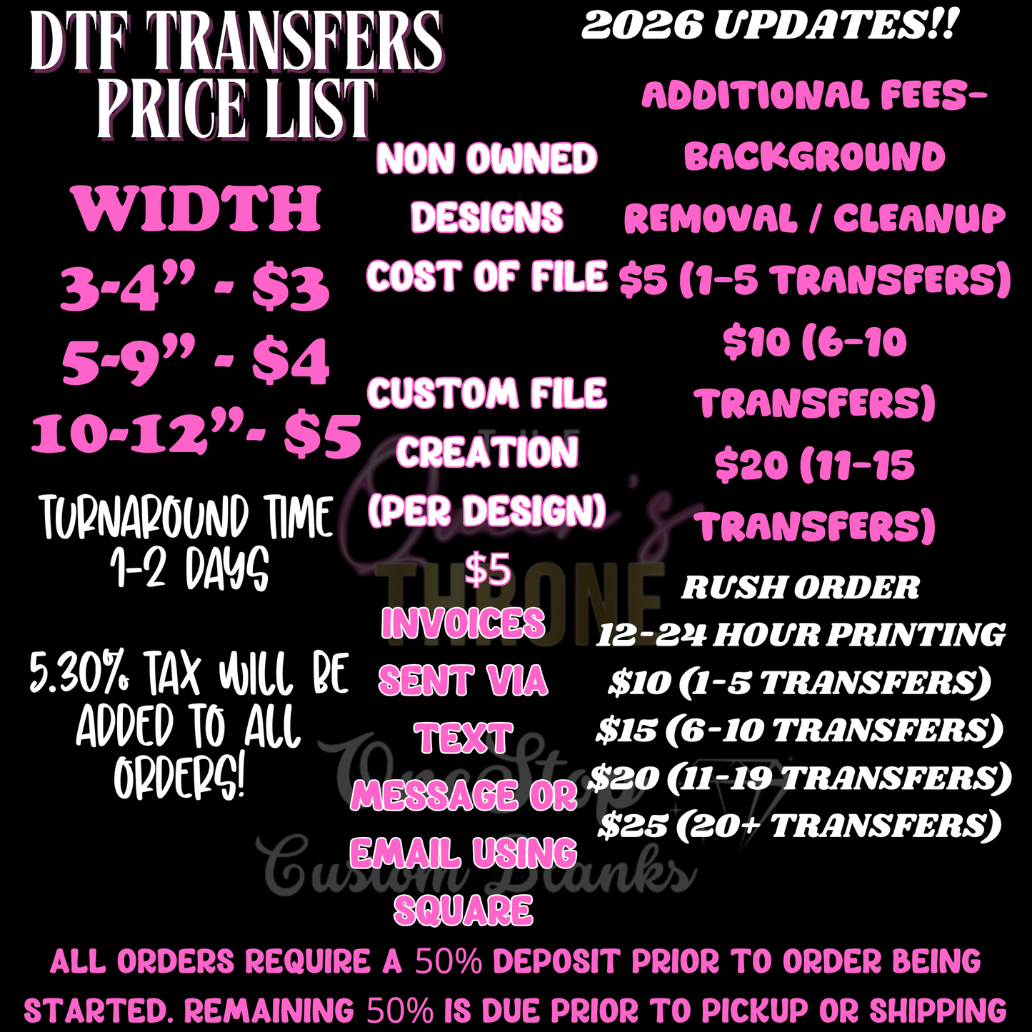 DTF Print Rush Fee